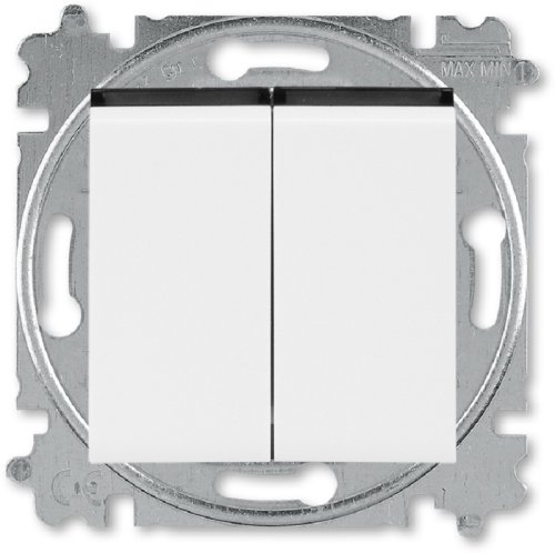 Переключатель без рамки ABB EPJ Levit 2-кл. проходной белый/дымчатый чёрный картинка